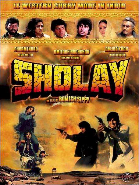 Sholay movie poster Indian blogbuster